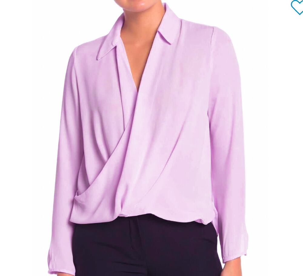 RACHEL Rachel Roy M Blush Pink Faux Wrap Draped Blouse NWT